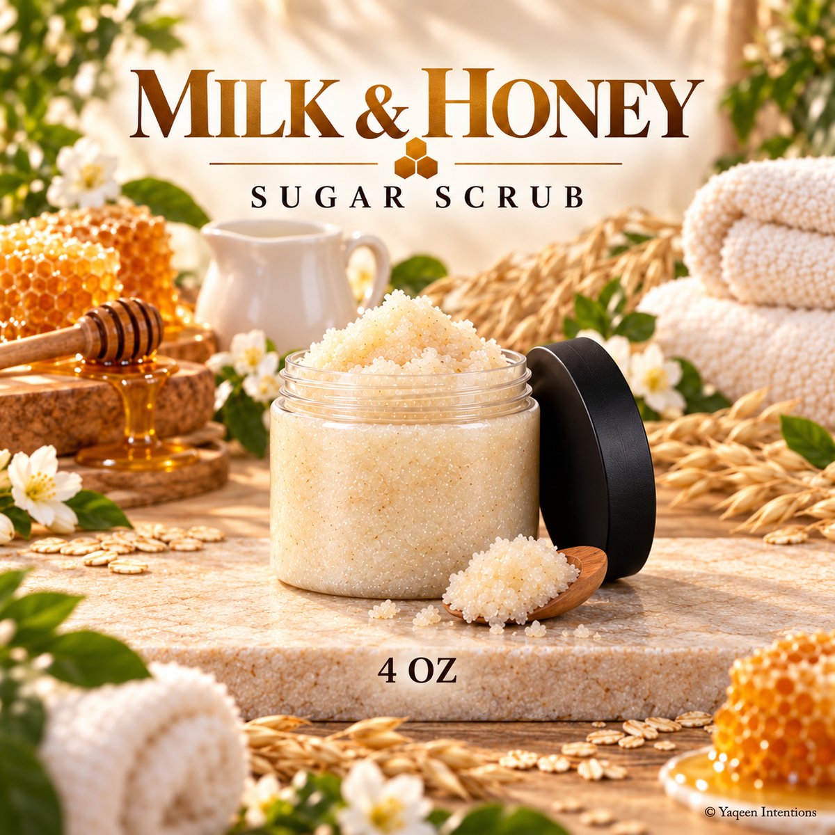 Milk & Honey Sugar Scrub for Dry Skin and Exfoliation