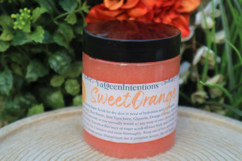 Sweet Orange Sugar Scrub for Exfoliating and Moisturizing Skin