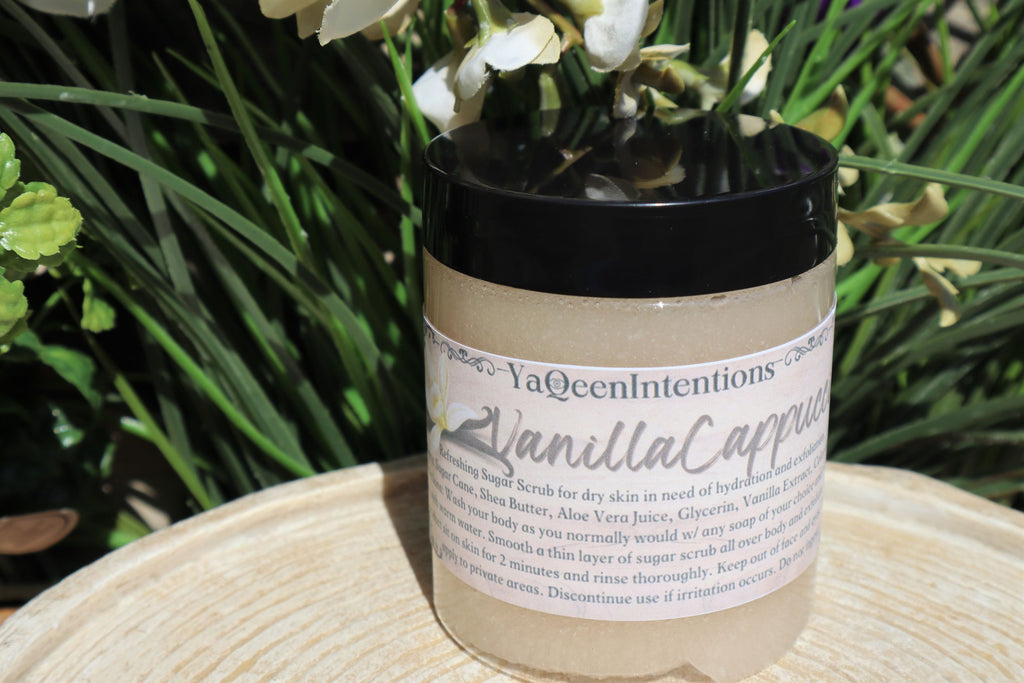 Vanilla Cappuccino Sugar Scrub for Moisturizing Dry Skin and Exfoliation