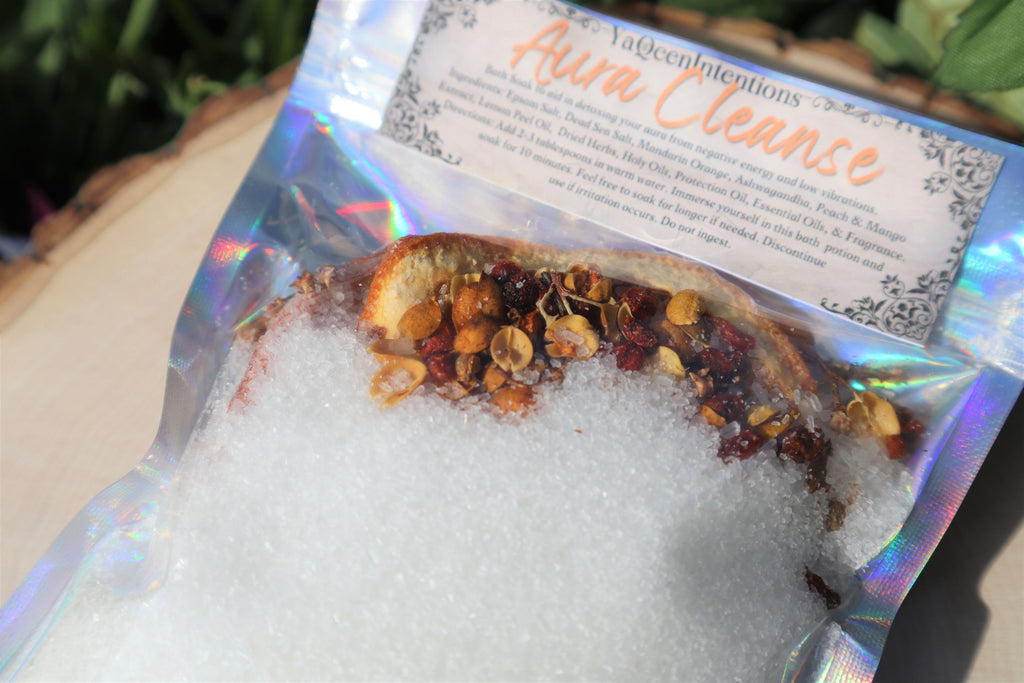 Aura Cleansing Bath Salts for Detoxing Dark Energy and Stress