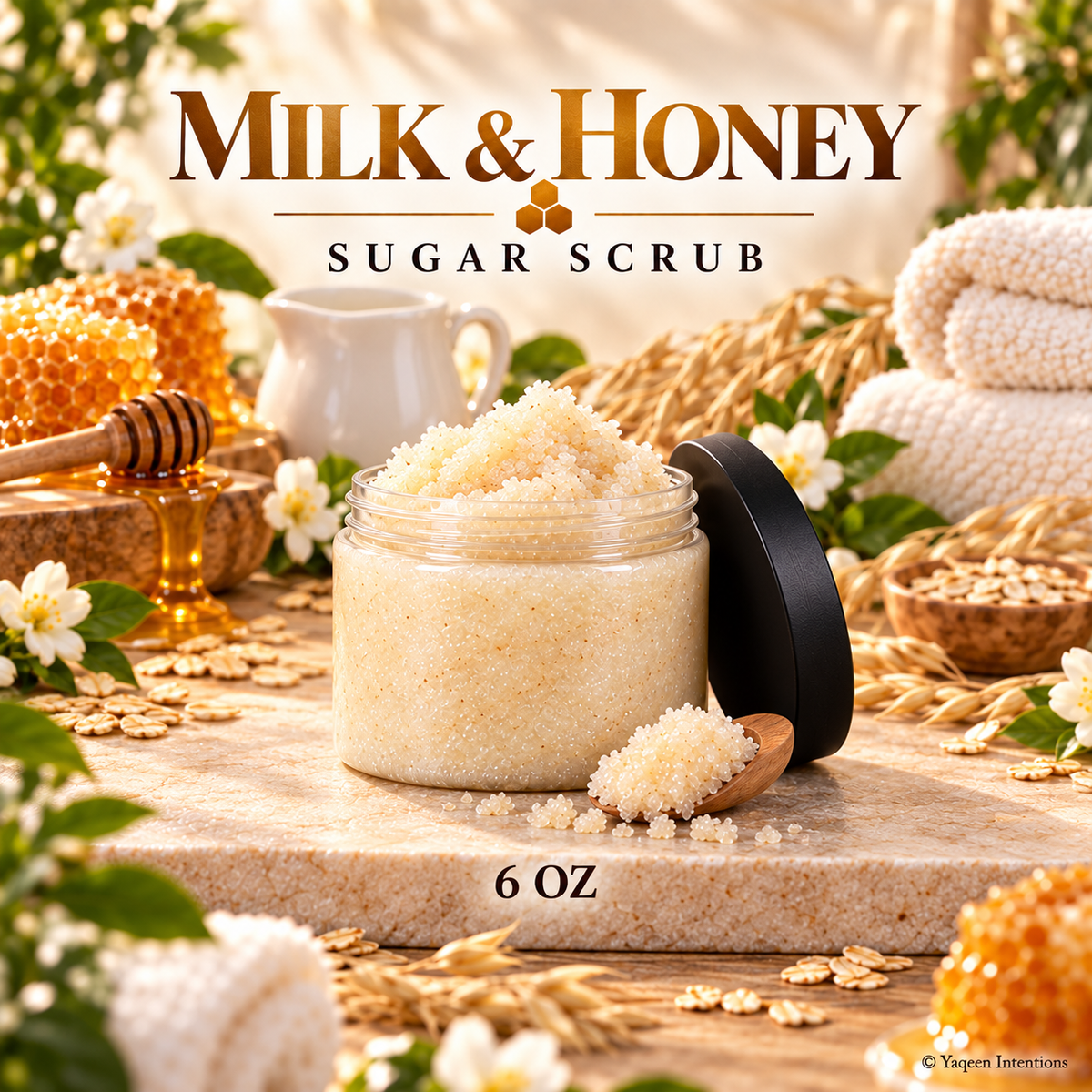 Milk & Honey Sugar Scrub for Dry Skin and Exfoliation