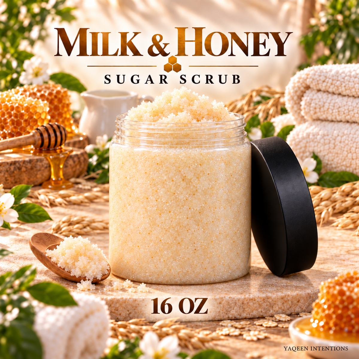 Milk & Honey Sugar Scrub for Dry Skin and Exfoliation