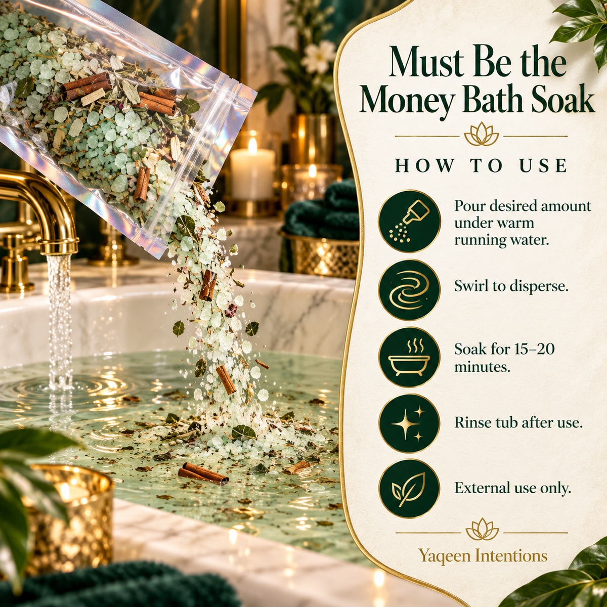 Money Abundance Bath Potion for Abundance and Financial Prosperity