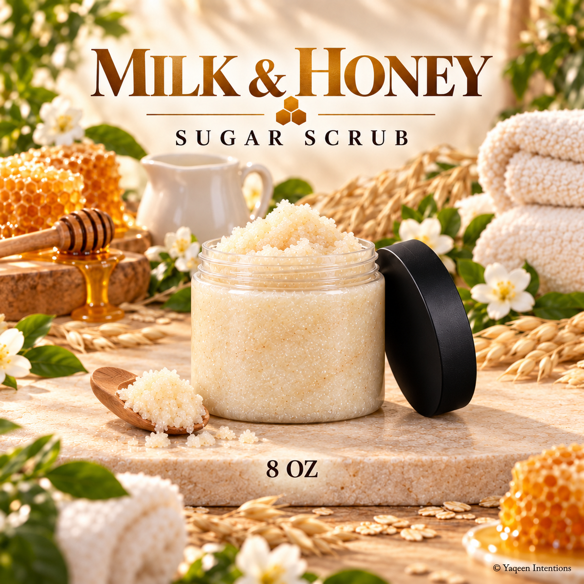 Milk & Honey Sugar Scrub for Dry Skin and Exfoliation
