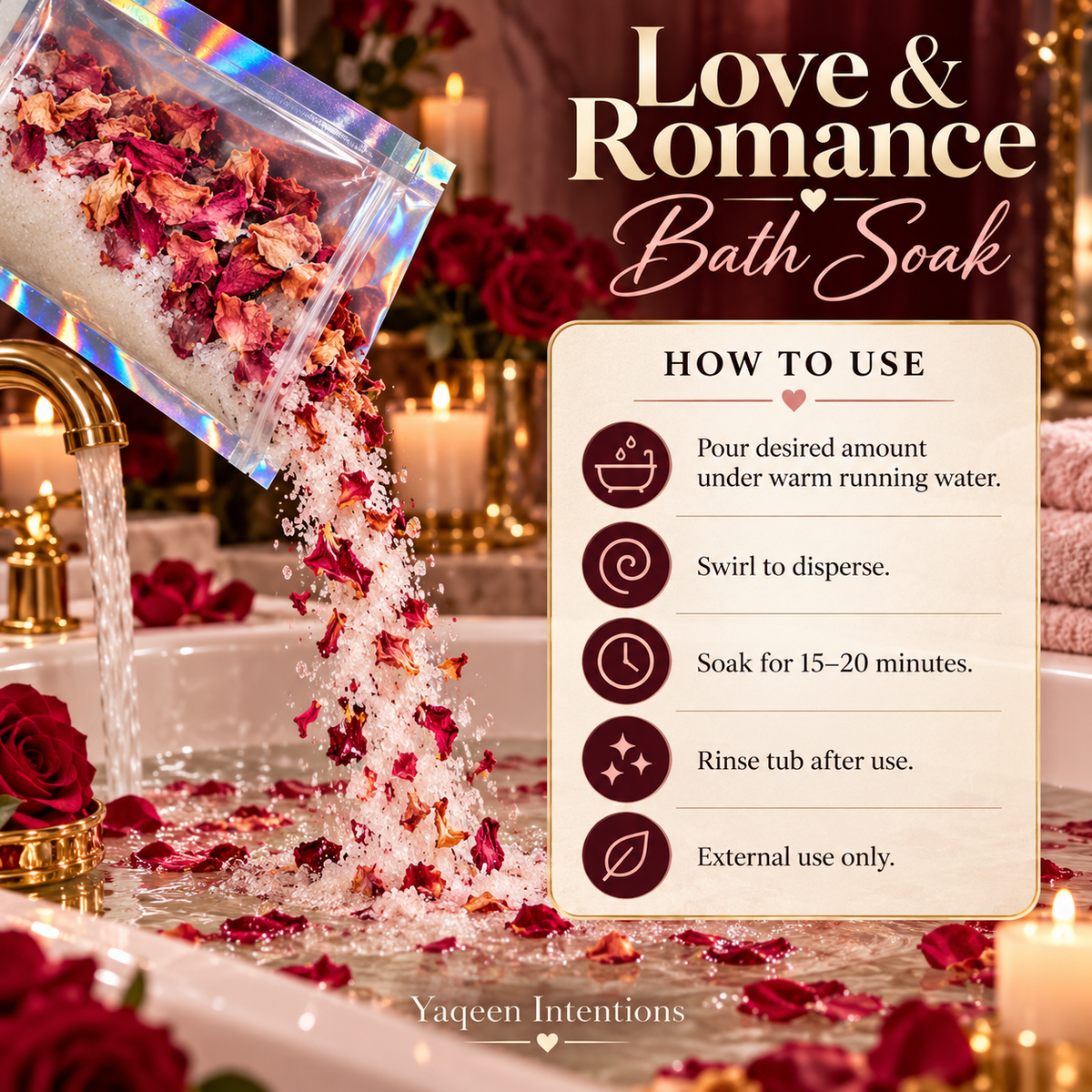 Love Romance Attraction Bath Soak for Passion and Seduction