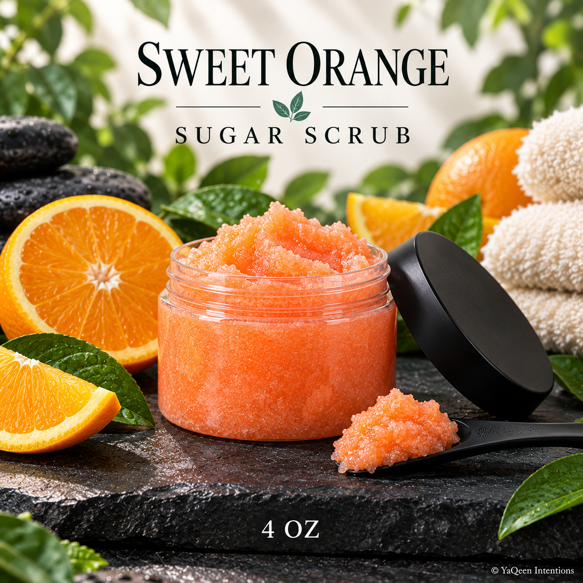 Sweet Orange Sugar Scrub for Exfoliating and Moisturizing Skin