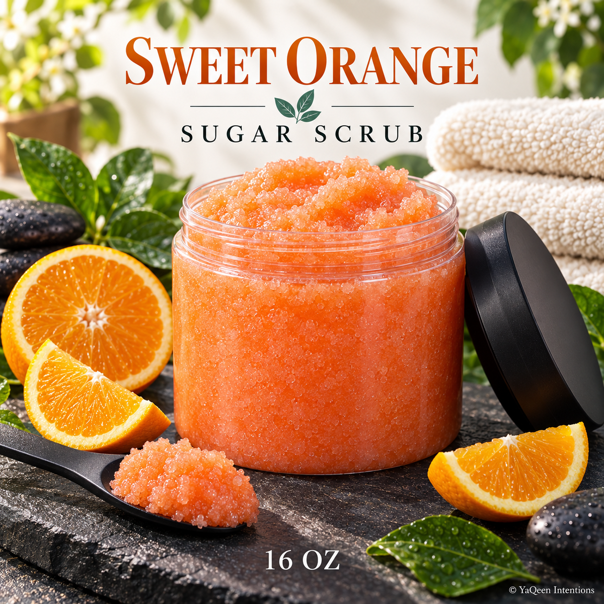 Sweet Orange Sugar Scrub for Exfoliating and Moisturizing Skin