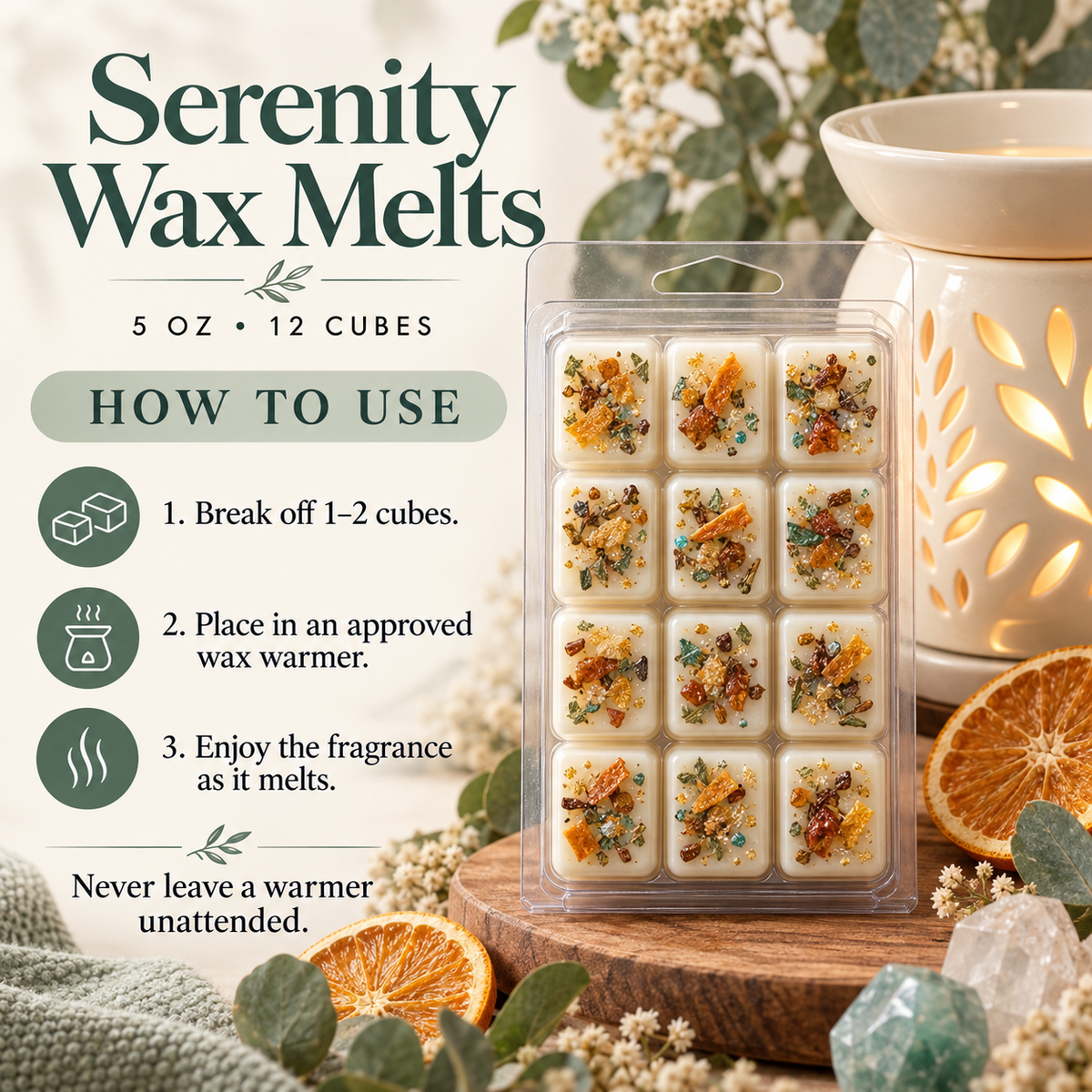 Peace and Serenity Wax Melts for Smudge Spiritual House Cleanse