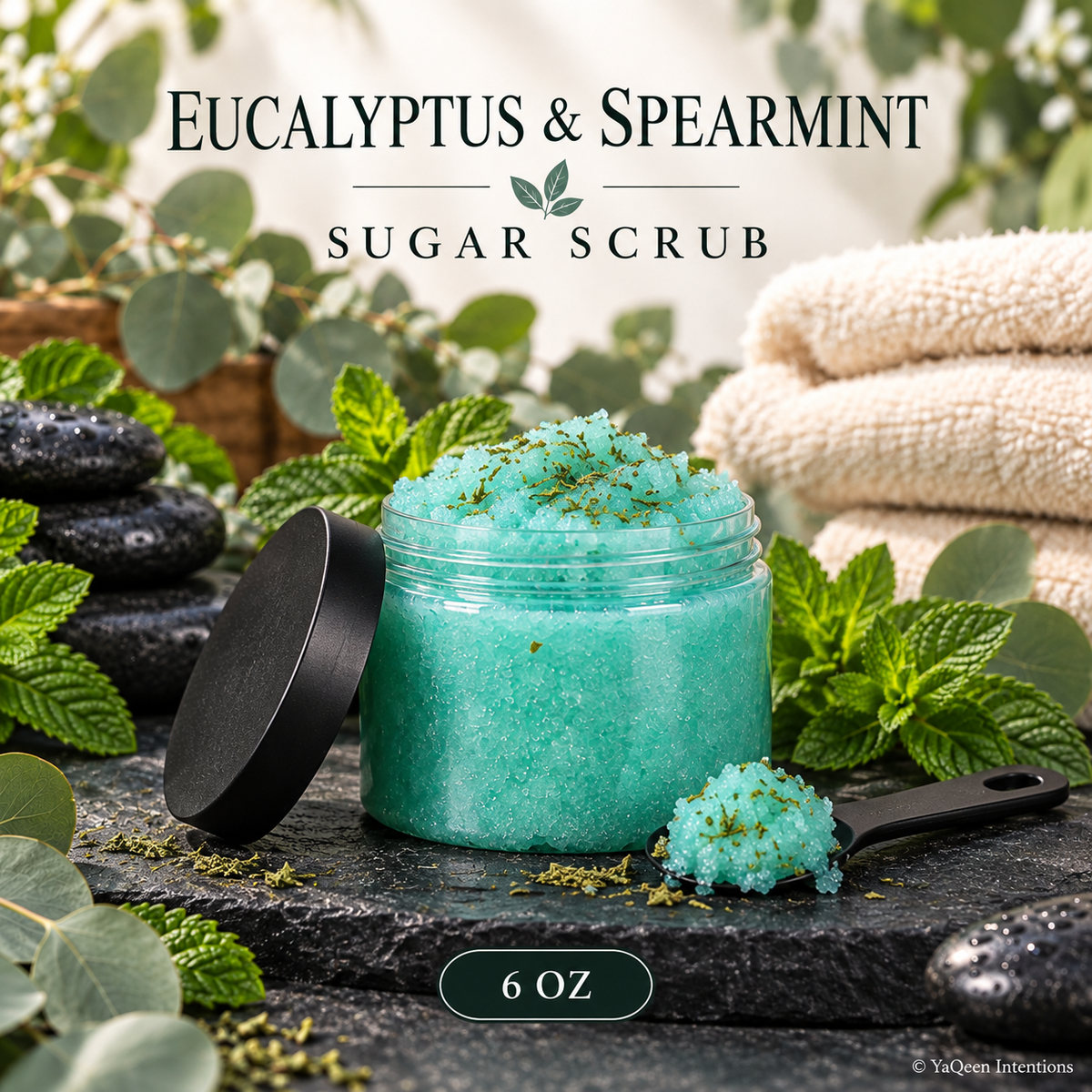 Spearmint & Eucalyptus Sugar Scrub for Exfoliating Dry Skin