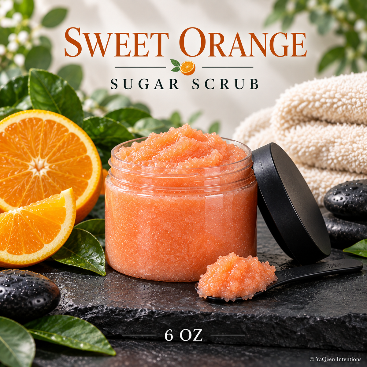 Sweet Orange Sugar Scrub for Exfoliating and Moisturizing Skin